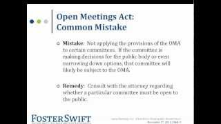 Open Meetings Act What Every Municipality Should Know [upl. by Naginnarb142]