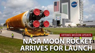 Watch live NASAs Artemis 2 moon rocket core stage arrives for launch preparations [upl. by Aryk]