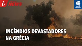 Incêndios devastadores na Grécia Libras [upl. by Ambrogino]