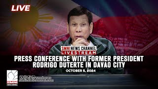 LIVE Press Conference with Former President Rodrigo Duterte in Davao City  October 5 2024 [upl. by Arded]