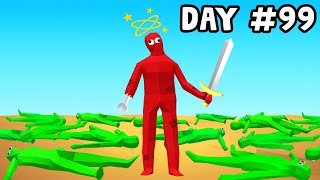 Surviving 100 Days Fighting In Totally Accurate Battle Simulator [upl. by Ayikahs]