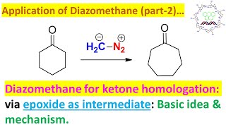 Application of Diazomethane Part 2 Ketone Homologatation one carbon enhancement [upl. by Nowd]