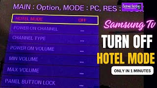 How to Get Samsung Tv Out of Hotel Mode [upl. by Nahtnhoj]