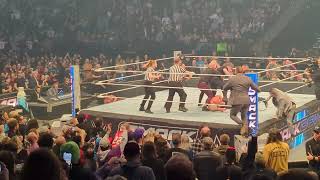 WWE SMACKDOWN 12624 MINNEAPOLIS  Kevin Owens and Cody Rhodes brawl at ringside after main event [upl. by Ardell]