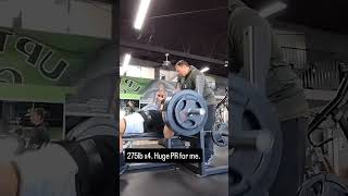 275lb x4 bench press bodybuildingmotivation [upl. by Aissatsan]