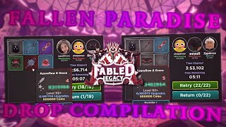 ROBLOX Fabled Legacy  Fallen Paradise Drop Compilation  Best Drops amp Pots Level 143150 [upl. by Yrdnal]