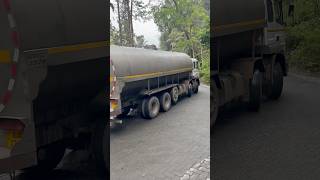 Massive 14Wheel BharatBenz Tanker Truck Takes a UTurn ❤️massive [upl. by Ennylhsa]