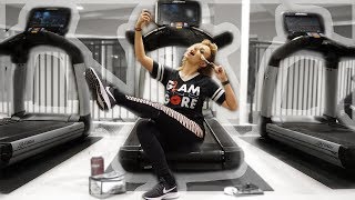 Doing a FULL FACE of Glam On A TREADMILL [upl. by Stepha]