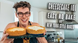 Cheesecake 101  Easy No Bake vs New York Style Baked  Topless Baker [upl. by Eeresid]