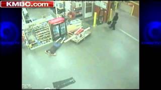 Surveillance tape shows armed heist at Home Depot [upl. by Chitkara]