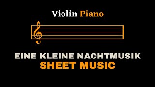 Mozart  Eine Kleine Nachtmusik K525 1 mov  Violin and Piano Sheet MusicFull Score [upl. by Warenne]