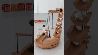 Balls on a Wooden Circuit 2 shorts marblerun animation asmr [upl. by Xena]