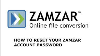 How to reset your Zamzar account password [upl. by Onileva]