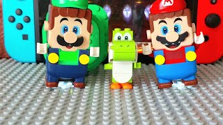 Lego Mario enters the world of Nintendo Switch behind Bowser Because Bowser takes Yoshi with him [upl. by Adnilrev]