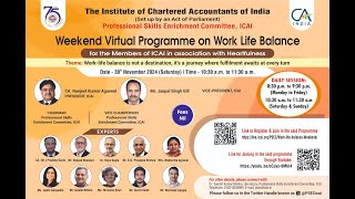 Weekend Virtual Programme on Work Life Balance [upl. by Nnylyoj]