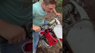 CRAZY KID BLOWS UP CRF150R crf150r honda funny [upl. by Hsekar]