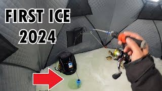 First Ice 2024  LAKE STCLAIR ICE FISHING [upl. by Letch]