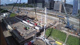 Timelapse zomerwerkzaamheden Zuidasdok Amsterdam augustus 2023 [upl. by Leirad]