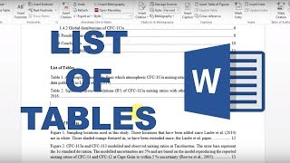 How to make table captions and a list of tables in word [upl. by Yoshio]