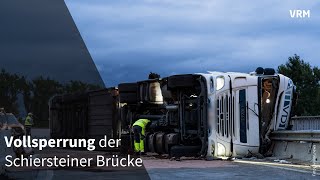 Lkw umgekippt Schiersteiner Brücke gesperrt [upl. by Acirederf]