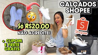 Comprei os calçados MAIS BARATOS da shopee  COMPRAS SHOPEE CALÇADOS LINDOS  cupom e frete grátis [upl. by Lanae696]