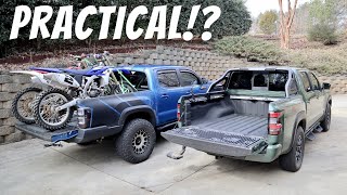 2022 Nissan Frontier PRO 4X VS Toyota Tacoma Practicality TEST [upl. by Dollie]