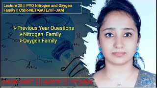 PYQ Nitrogen and Oxygen Family  CSIRNETGATEIITJAM [upl. by Teloiv]