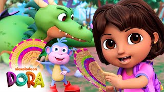 Fan the Dragon with Dora amp Boots 🪭 BRAND NEW Scene  Dora amp Friends [upl. by Fast977]