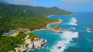 Tayrona National Park Colombia Beautiful Drone [upl. by Rehpotsirk]