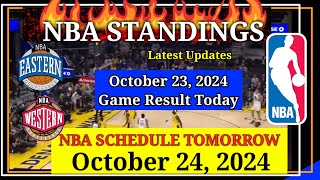 NBA STANDINGS TODAY as of October 23 2024  GAME RESULTS  NBA SCHEDULE October 24 2024 [upl. by Ennairam]