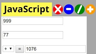 JavaScript Calculate 2 Numbers Form Input Text  Addition Subtraction Multiplication Division [upl. by Pylle]