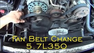 Fan Belt Replace 57L 350  Escalade Tahoe Yukon Avalanche Sierra Silverado and Belt Diagram [upl. by Thebault]