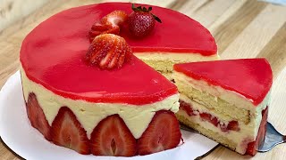 VOICI COMMENT FAIRE UN FRAISIER🍰 Recette facile de gâteau aux fraises🍓 Deli Cuisine [upl. by Nolrac]