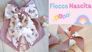 Fiocco Nascita fai da te con doppio fiocco 1 parte 🎀👶 Tutorial di cucito creativo [upl. by Draillih725]