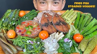 Pritong IsdaSteamed Veggies at Ginamos Mukbang Asmr  Filipino Food Mukbang Philippines [upl. by Holms667]