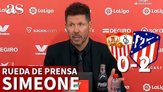 SEVILLA 0 ATLÉTICO MADRID 2  Rueda de prensa de SIMEONE  AS [upl. by Critta]