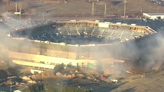 Demolition blast fails to bring down Pontiac Silverdome [upl. by Atinhoj]