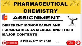 pharmaceutical chemistry assignment Different monographs and formularies available  d pharmacy [upl. by Molli]