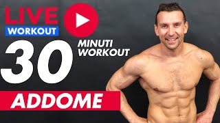 Workout Live  30 minuti ADDOMINALI SCOLPITI [upl. by Feingold]