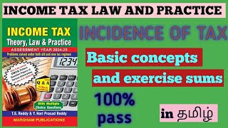 INCIDENCE OF TAX  Basis concepts and exercise sums Explanation in TAMIL AY 20242025 [upl. by Ireva]