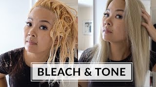 BLEACH amp TONE HAIR AT HOME  Wella T14 [upl. by Ailedua]