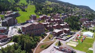 La station de Nendaz en drone  HauteNendaz Canton du Valais Suisse [upl. by Ecirad]