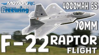 ALL NEW Freewing 70mm F22 Raptor RC EDF Jet  4000mAh Flight  Motion RC [upl. by Immak485]