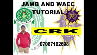 WAEC AND JAMB TUTORIAL CRS [upl. by Huebner801]