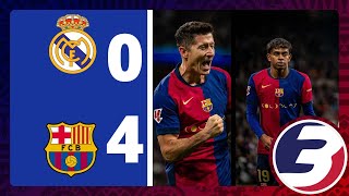 FULL MATCH HIGHLIGHTS  REAL MADRID 04 BARCELONA  ALL GOALS AND SKILLS [upl. by Linnette]