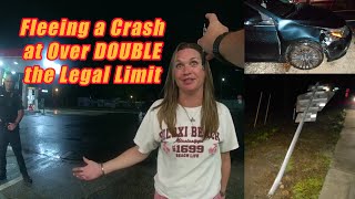 Entitled Woman Flees Car Crash at Over DOUBLE the Legal Limit [upl. by Eadrahc]