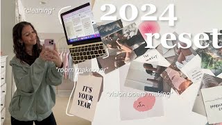 GETTING MY LIFE back TOGETHER FOR 2024🧘‍♀️🤍 vision board productive room makeover [upl. by Garlanda]