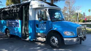 Space Coast Area Transit 2019 Freightliner Turtle Top Odyssey XL 3033 Not In Service Leaving CTC [upl. by Lomasi]