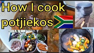 How I cook a proudly south African dish called Potjiekos A dish to be eaten especially in winter [upl. by Kenzie]