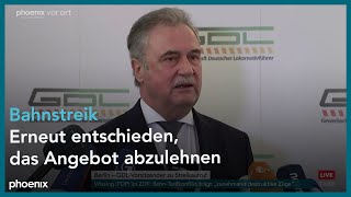 Streikankündigung Bahn Pressekonferenz mit Claus Weselsky [upl. by Negyam]